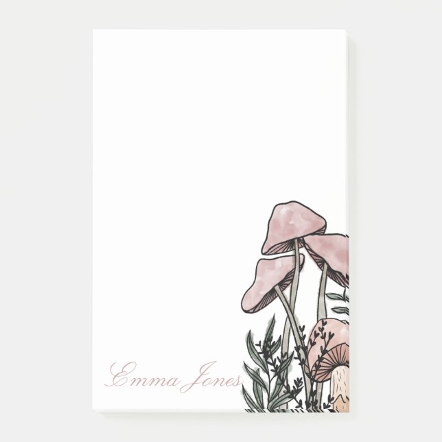 Notas Post-it® Pastel Modern Mushrooms (Anverso)