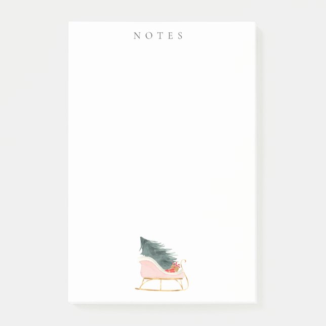 Notas Post-it® Pastel Navidades rosados Sleigh Holiday (Anverso)