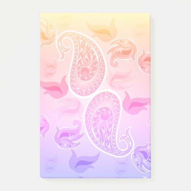 Notas Post-it® Pastel Paisley Post-It (Anverso)