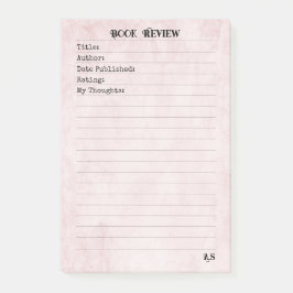 Notas Post-it® Pastel Pink Elegant Simple Monogram Book Review