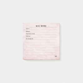 Notas Post-it® Pastel Pink Feminine Simple Modern Monogram