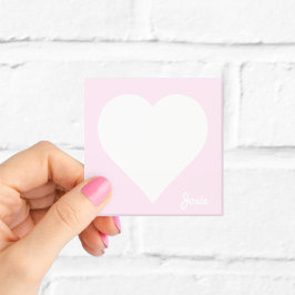 Notas Post-it® Pastel Pink Heart Post-it Notes with Name