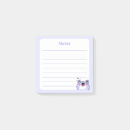 Notas Post-it® Pastel Purple Kawaii Chibi Frog con ojos espumosos
