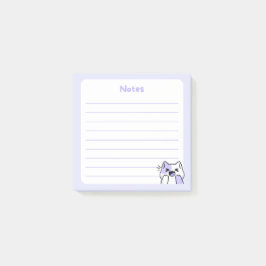 Notas Post-it® Pastel Purple Kawaii Chibi Laughty Kitty Cat