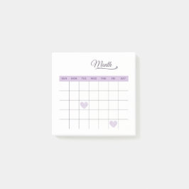 Notas Post-it® Pastel Purple Plano Mensual Minimalista Romántico