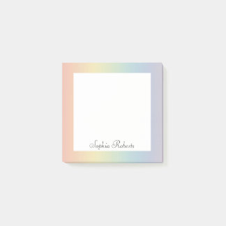 Notas Post-it® Pastel Rainbow Custom Name 