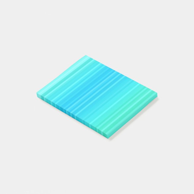 Notas Post-it® Pastel Resumen Rayos verdes turquesas (En perspectiva)