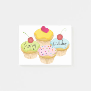Notas Post-it® Pasteles de cumpleaños