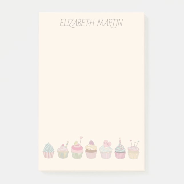 Notas Post-it® Pasteles y nombre (Anverso)