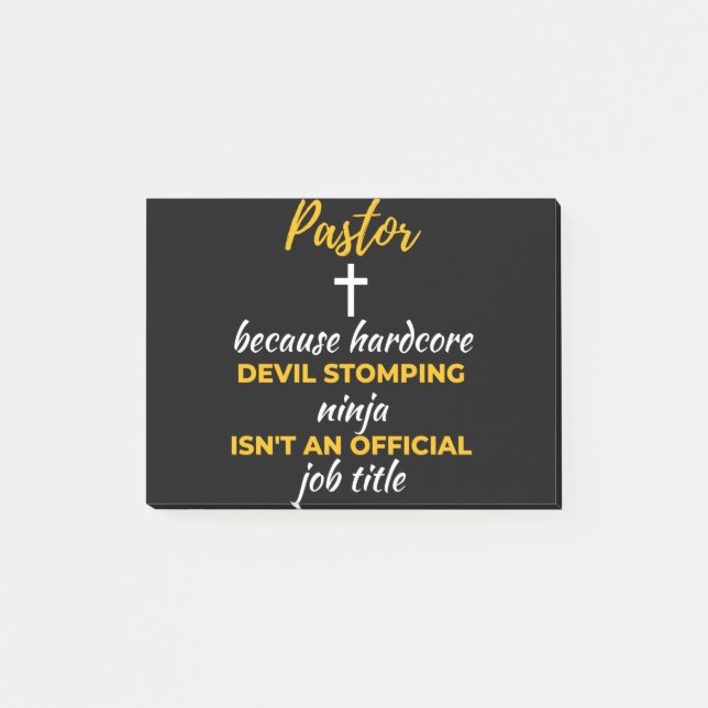 Notas Post-it® Pastor Because Hardcore Devil Stomping Ninja (Anverso)