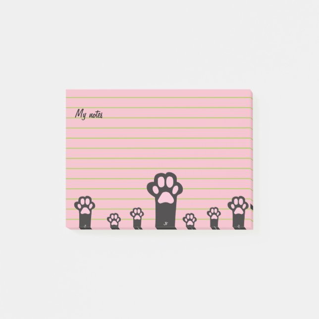 Notas Post-it® Patas del gato (Anverso)