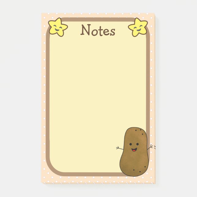 Notas Post-it® Patata Feliz Y Estrellas (Anverso)