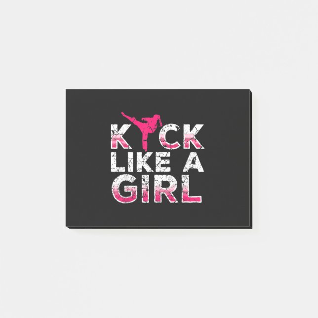 Notas Post-it® Pateo Como Un Chica Karate Kickboxing (Anverso)
