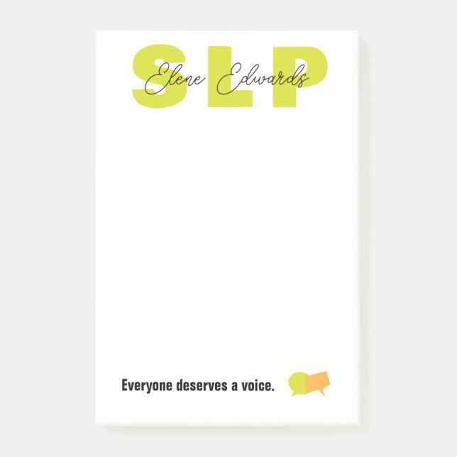 Notas Post-it® Pathólogo del lenguaje del habla Terapista (Anverso)