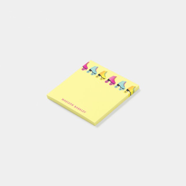 Notas Post-it® Patinaje deportivo infantil con patinaje retro (En perspectiva)