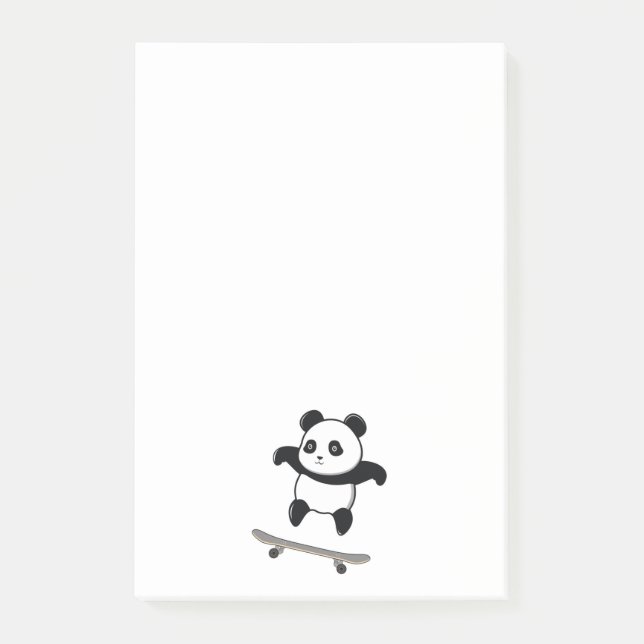 Notas Post-it® Patineta de bebé panda (Anverso)