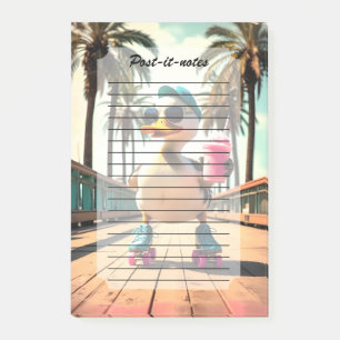 Notas Post-it® Pato Patinador Divertido Verano Retro