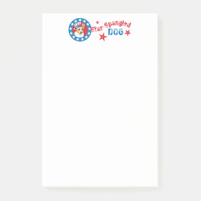 Notas Post-it® Patriotic Pembroke Welsh Corgi (Anverso)