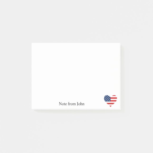 Notas Post-it® Patriotismo Estados Unidos Bandera Personalizado d (Anverso)