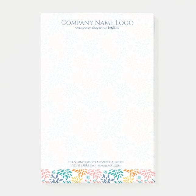 Notas Post-it® Patrón abstracto de flores coloridas (Anverso)