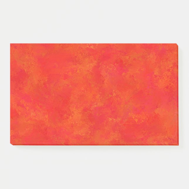Notas Post-it® Patrón abstracto del Naranja rojo (Anverso)