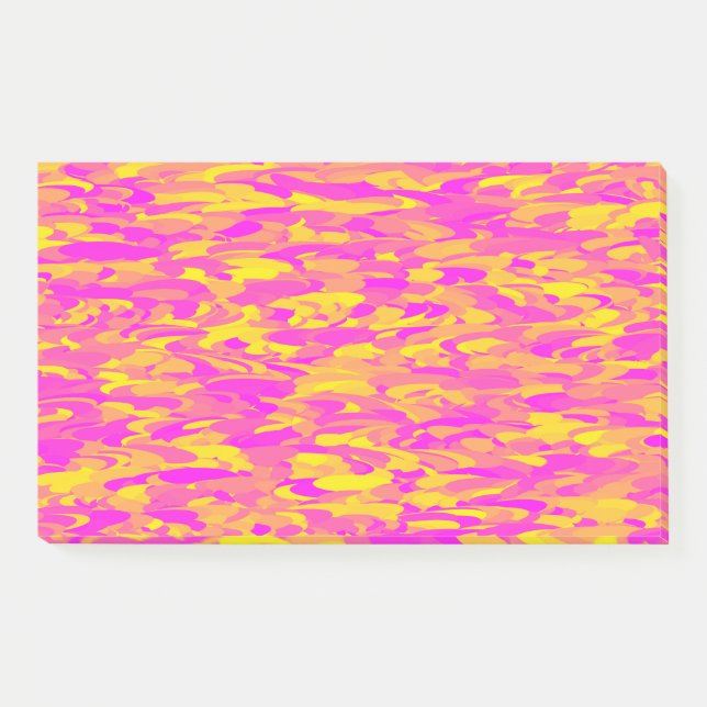 Notas Post-it® Patrón abstracto rosa amarillo naranja (Anverso)