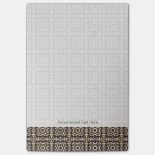 Notas Post-it® Patrón adamascado de época, dorado