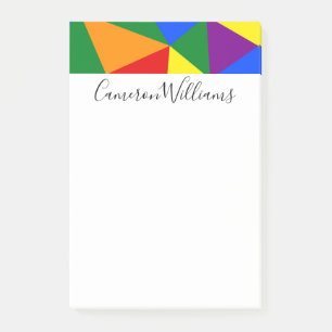 Notas Post-it® Patrón arco iris de polígono