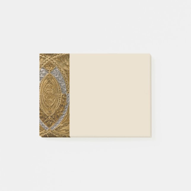 Notas Post-it® Patrón Art Déco de Plata y Oro (Anverso)