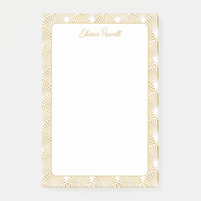Notas Post-it® Patrón Art Deco Elegante Gatsby Personalizado Stat (Anverso)