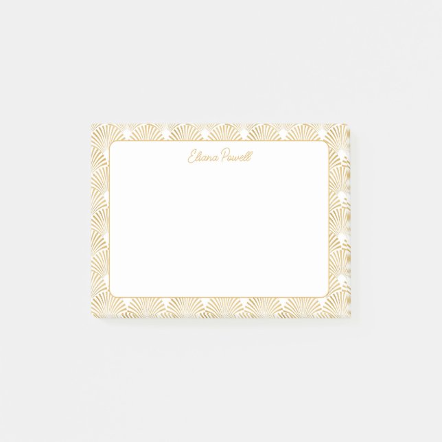Notas Post-it® Patrón Art Deco Elegante Gatsby Personalizado Stat (Anverso)