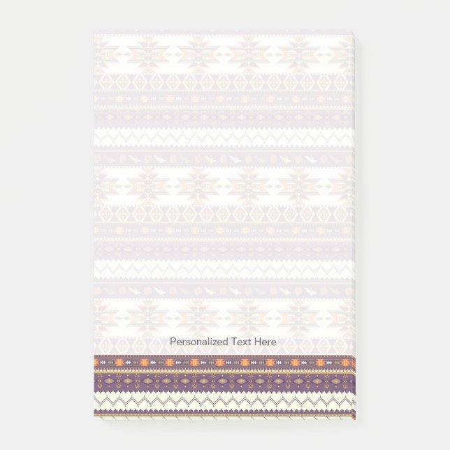 Notas Post-it® Patrón azteca colorido (Anverso)