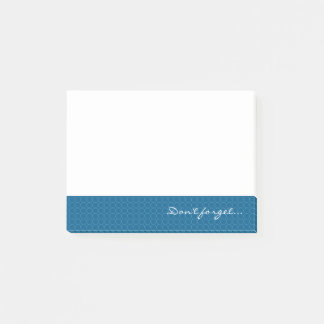 Notas Post-it® Patrón Azul No Olvides