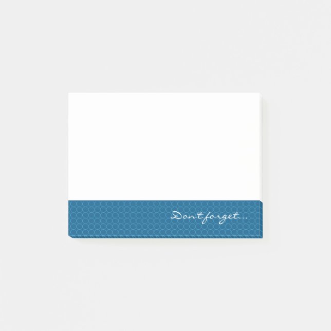 Notas Post-it® Patrón Azul No Olvides (Anverso)