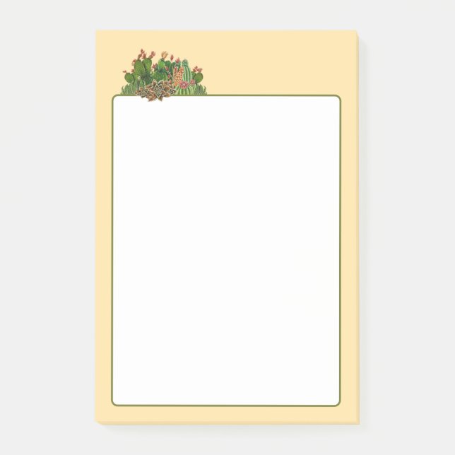 Notas Post-it® Patrón Cacti & Succulens (Anverso)