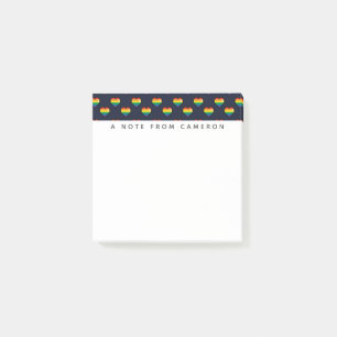 Notas Post-it® Patrón cardíaco de 8 bits arco iris