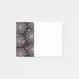 Notas Post-it® Patrón Cobwebs y Spiders de Halloween