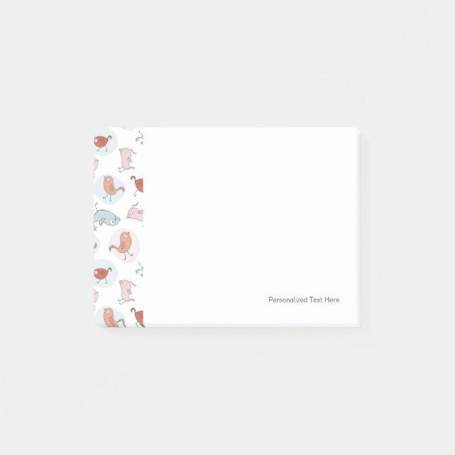Notas Post-it® patrón con aves personalizados (Anverso)