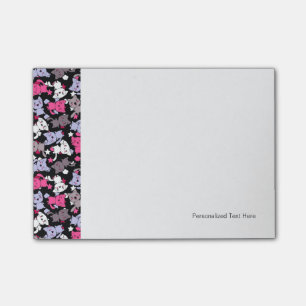 Notas Post-it® patrón con lindos gatos del doodle kawaii 3