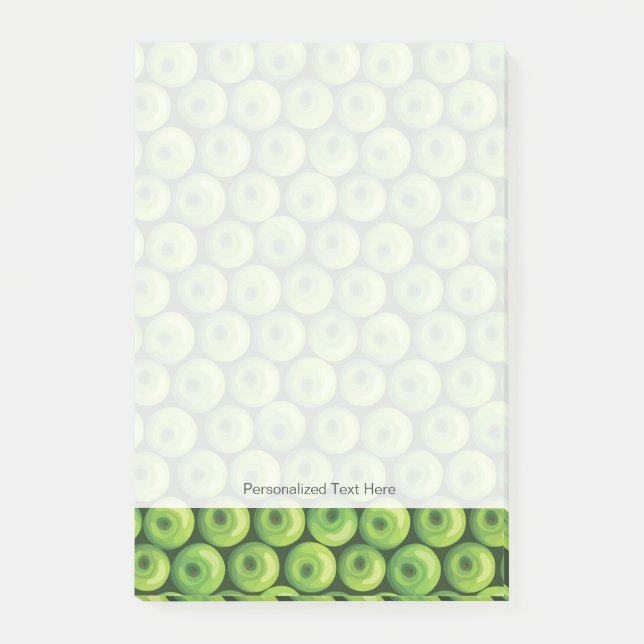 Notas Post-it® Patrón con manzanas verdes (Anverso)