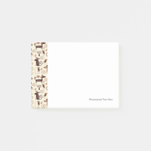 Notas Post-it® patrón con perros lindos (Anverso)