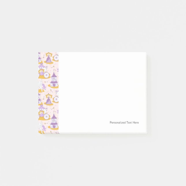 Notas Post-it® patrón con una princesa (Anverso)