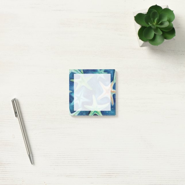 Notas Post-it® Patrón continuo de estrella de mar (Oficina)
