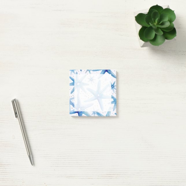 Notas Post-it® Patrón continuo de estrella de mar (Oficina)