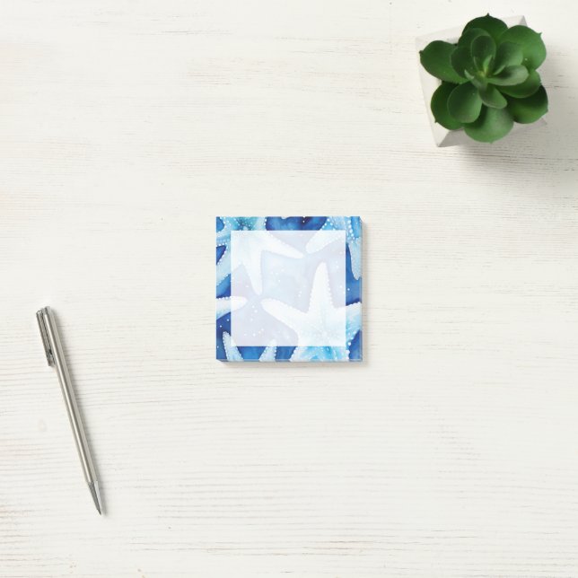 Notas Post-it® Patrón continuo de estrella de mar (Oficina)