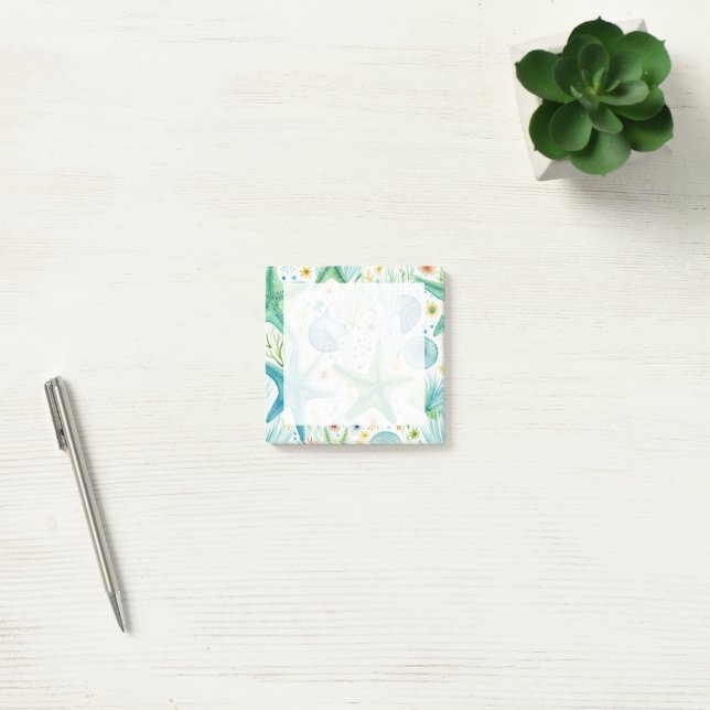 Notas Post-it® Patrón continuo de estrella de mar (Oficina)