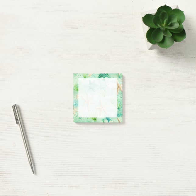 Notas Post-it® Patrón continuo de estrella de mar (Oficina)