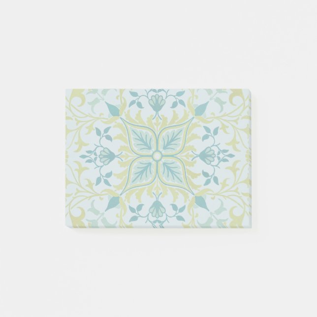 Notas Post-it® Patrón continuo de techo verde lima de William Mor (Anverso)