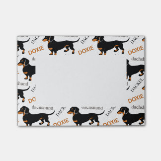 Notas Post-it® Patrón Dachshund o Doxie