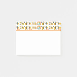 Notas Post-it® Patrón de abejas y arbustos